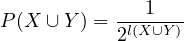               1
P(X ∪ Y) = -l(X∪Y-)
           2
